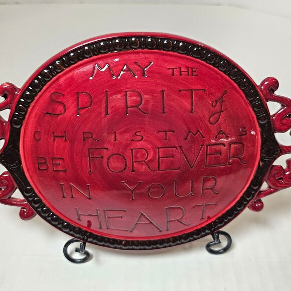 Ganz Ceramic Plate "May The Spirit Of Christmas Be Forever In Your Heart" - Picture 1 of 11